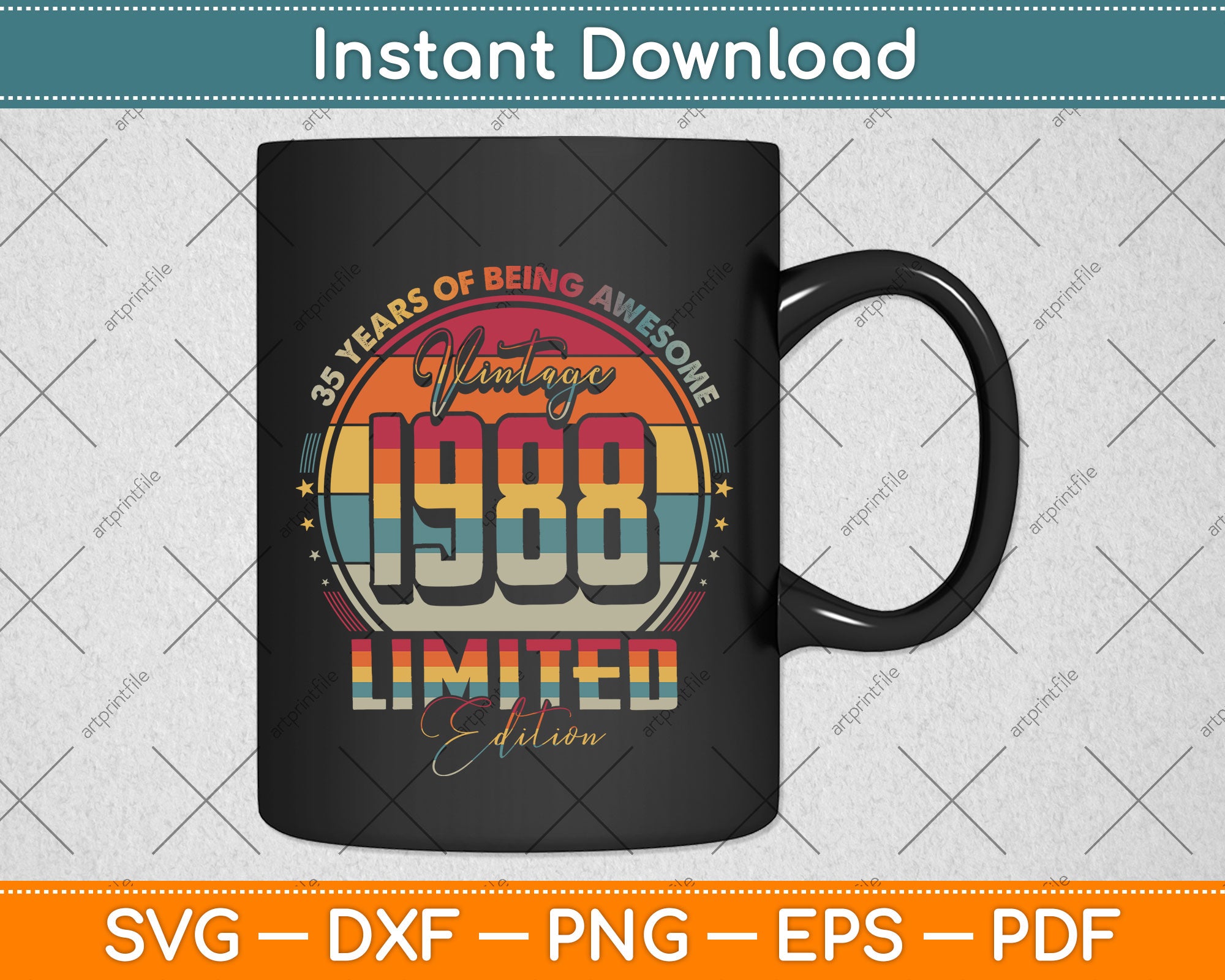 Vintage 1988 Limited Edition 35 Year Old 35th Birthday Svg File ...