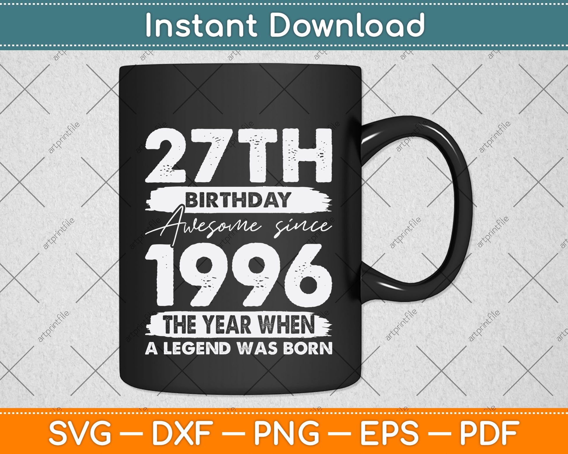 27 Years Old Vintage 1996 Limited Edition 27th Birthday Svg Png Dxf Digital Cutting File