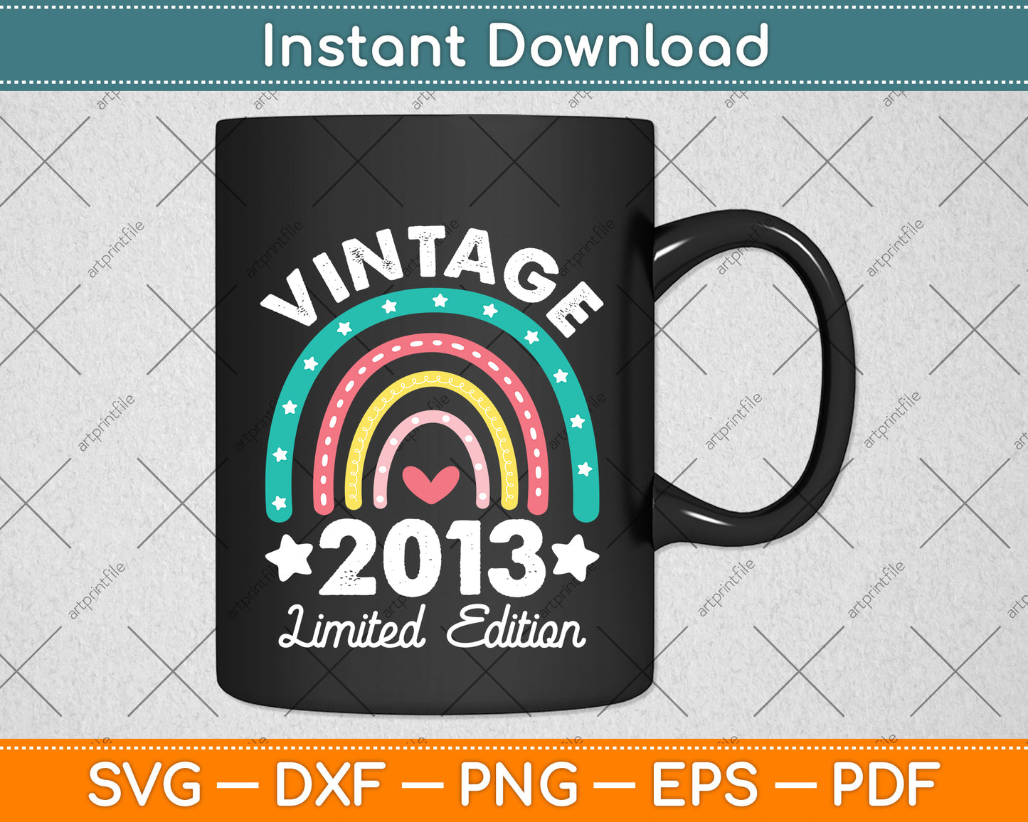Vintage 2013 Limited Edition 10 Year Old 10th Birthday Svg Png Dxf Digital Cutting File