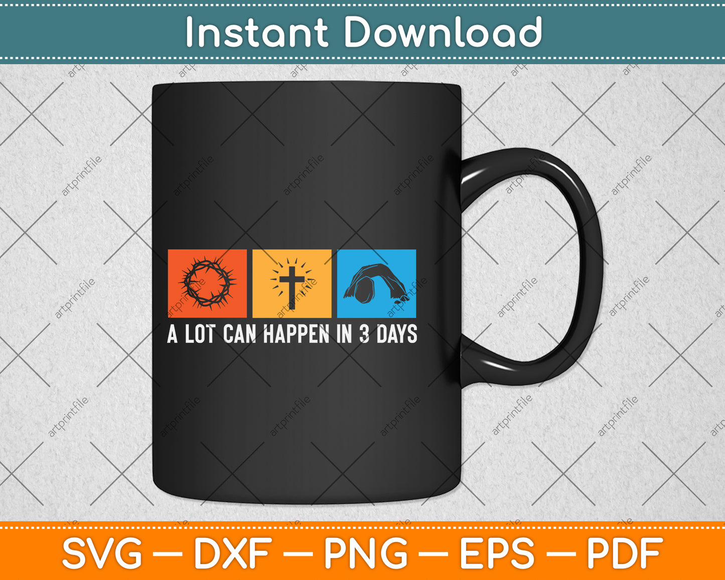 Vintage A Lot Can Happen in 3 Days Bible Easter Christian Svg Png Dxf Cutting File