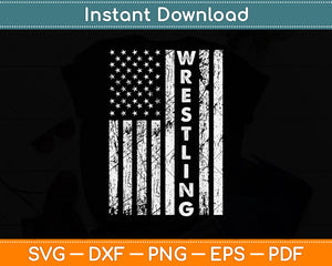 Vintage American Flag Wrestling Svg Png Dxf Digital Cutting File