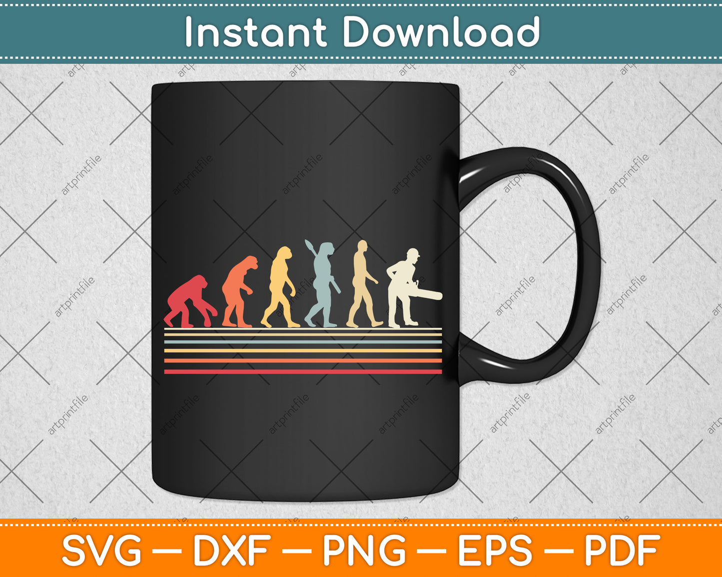 Vintage Arborist Evolution Svg Png Dxf Digital Cutting File