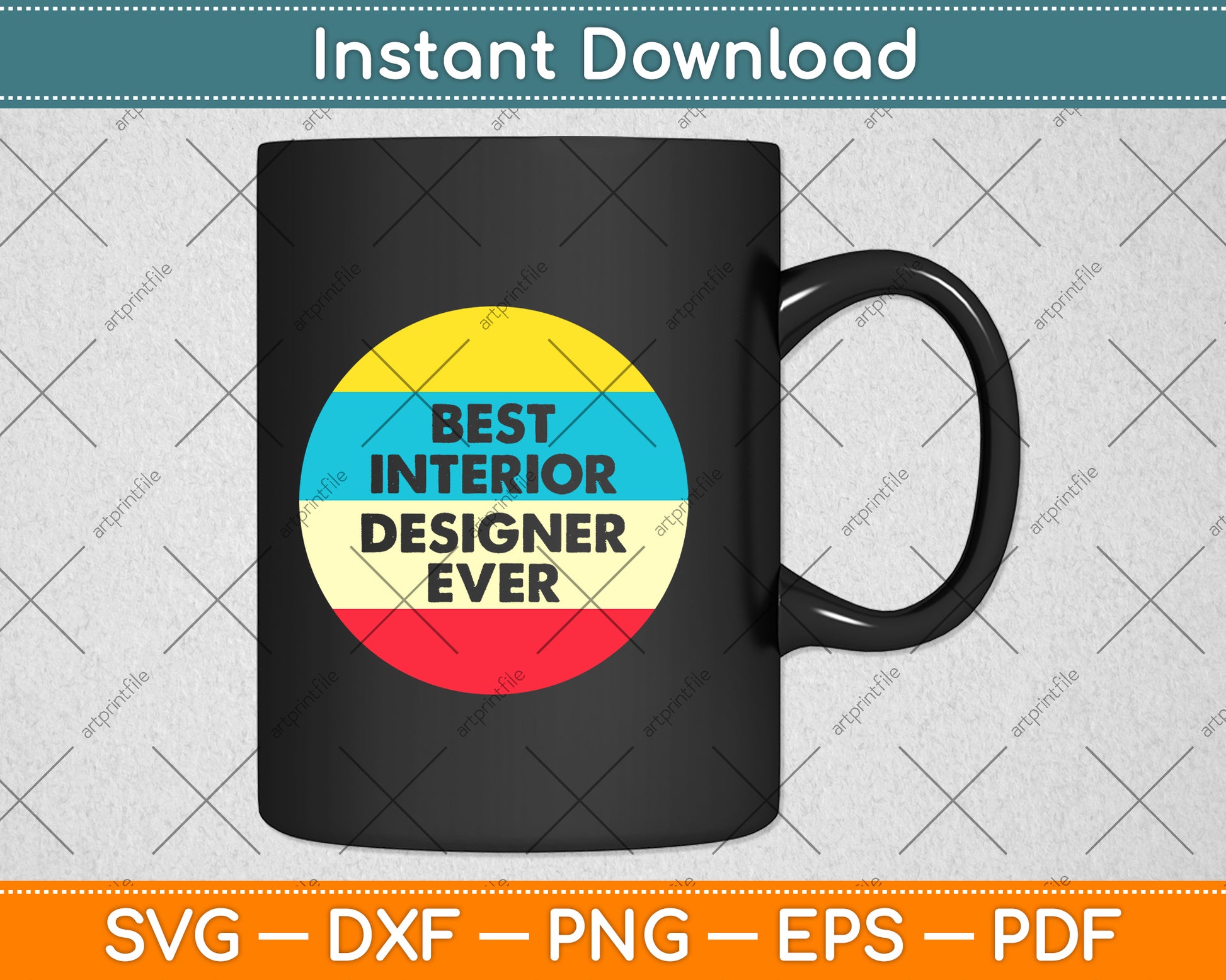 Vintage Best Interior Designer Ever Svg Png Dxf Digital Cutting File