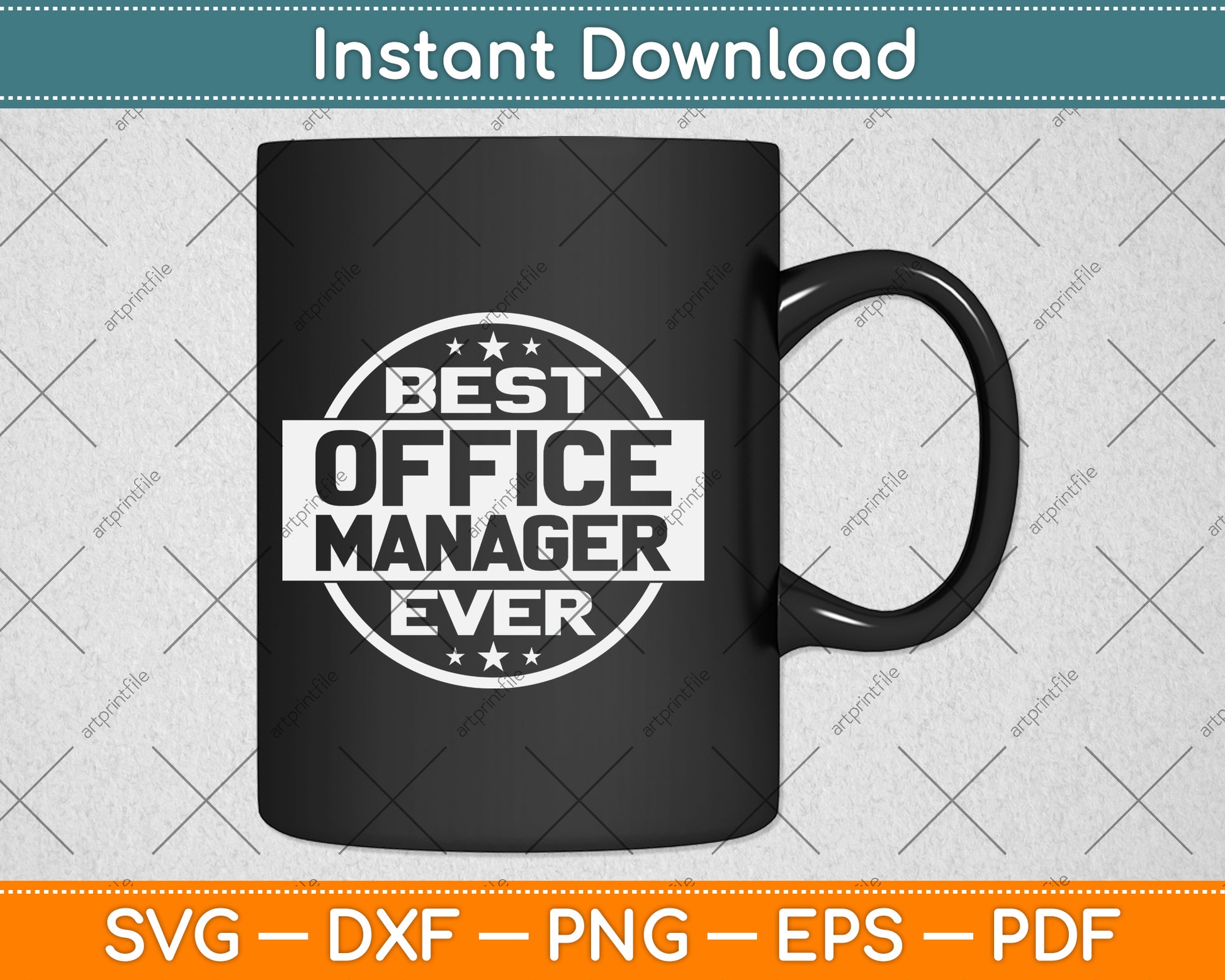 Vintage Best Office Manager Ever Svg Png Dxf Digital Cutting File