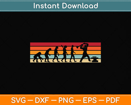 Vintage Blacksmith Evolution Retro Svg Png Dxf Digital Cutting File