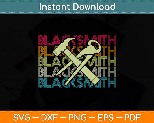 Vintage Blacksmith Svg Png Dxf Digital Cutting File