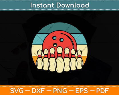 Vintage Bowling Svg Png Dxf Digital Cutting File