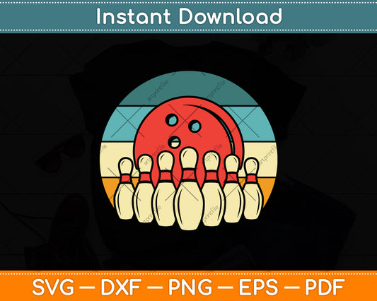 Vintage Bowling Svg Png Dxf Digital Cutting File