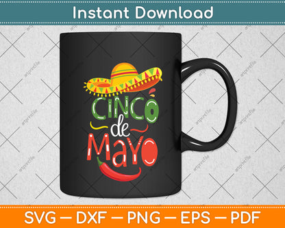 Vintage Cinco De Mayo Mexico Svg Png Dxf Digital Cutting File