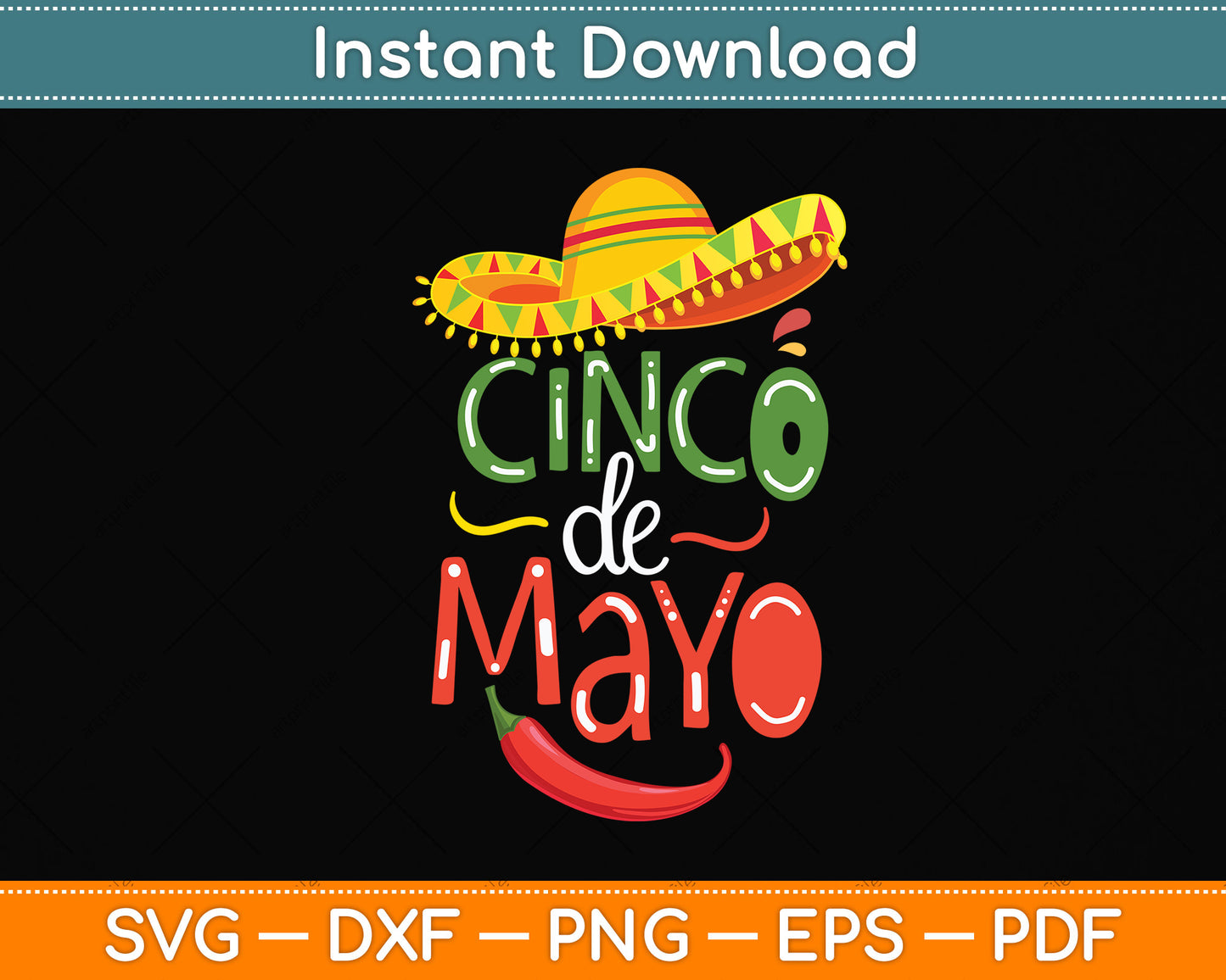 Vintage Cinco De Mayo Mexico Svg Png Dxf Digital Cutting File