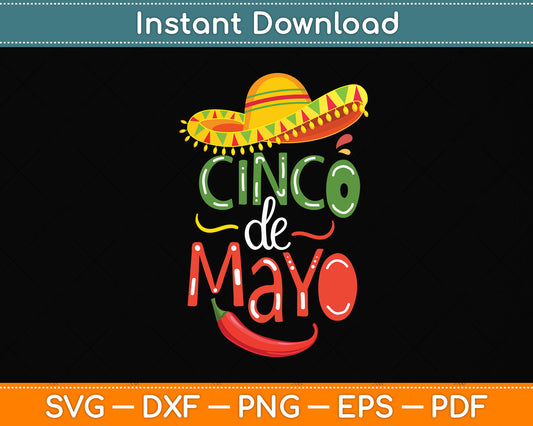 Vintage Cinco De Mayo Mexico Svg Png Dxf Digital Cutting File