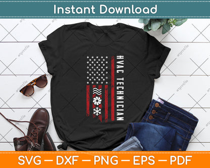 Vintage HVAC Technician USA HVAC Tech American Flag Svg Digital Cutting File