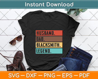 Vintage Husband Dad Blacksmith Funny Father's Day Svg Png Dxf Digital Cutting File