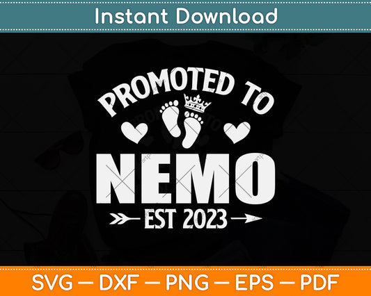 Vintage Promoted to Nemo Est 2023 Grandpa Father's Day Svg Digital Cutting File
