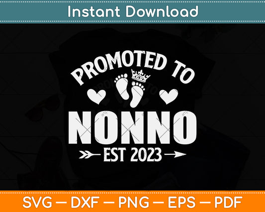 Vintage Promoted to Nonno Est 2023 Grandpa Father's Day Svg Digital Cutting File