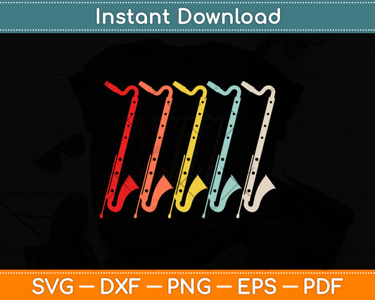 Vintage Retro 70s Bass Clarinet Clarinet Players Svg Png Dxf Digital Cutting File