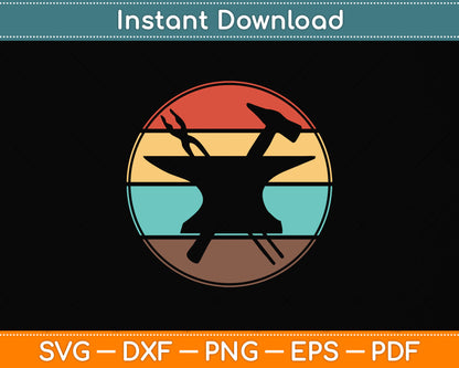 Vintage Retro Blacksmith Svg Png Dxf Digital Cutting File