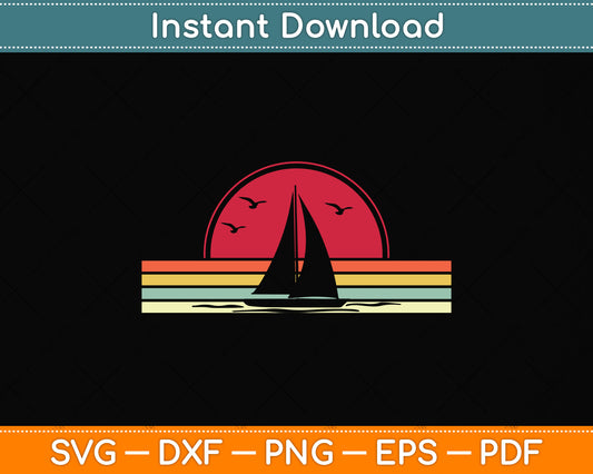 Vintage Retro Boating Svg Png Dxf Digital Cutting File
