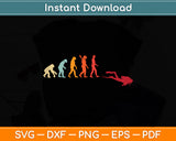 Vintage Retro Diving Evolution Svg Png Dxf Digital Cutting File