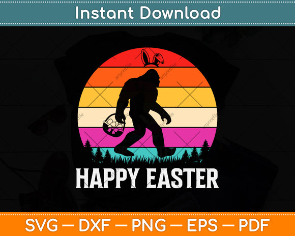 Vintage Retro Happy Easter Funny Easter Day Svg Png Dxf Digital Cutting File