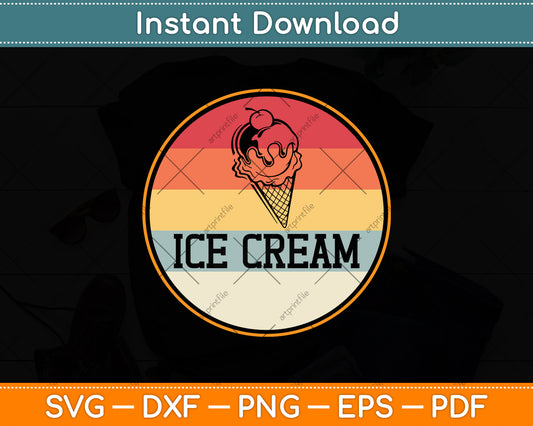 Vintage Retro Ice Cream Svg Png Dxf Digital Cutting File