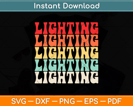 Vintage Retro Lighting Svg Png Dxf Digital Cutting File