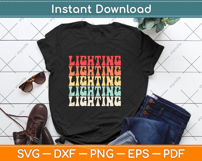 Vintage Retro Lighting Svg Png Dxf Digital Cutting File
