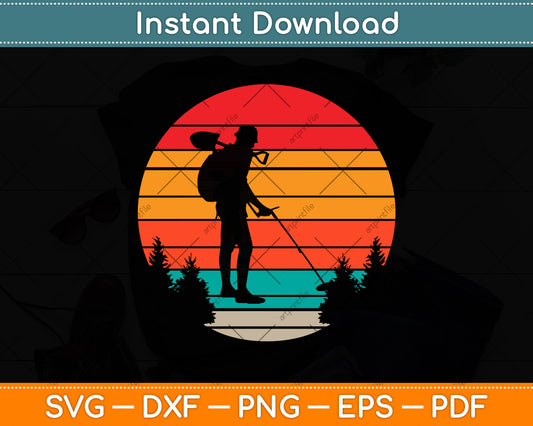 Vintage Retro Metal Detector Svg Png Dxf Digital Cutting File