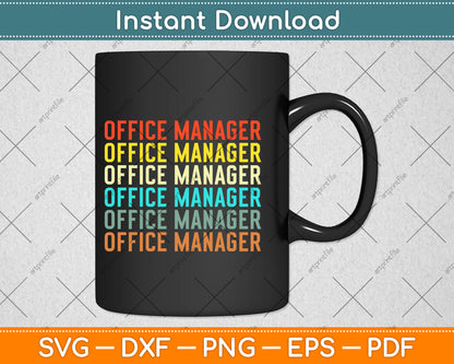 Vintage Retro Office Manager Svg Png Dxf Digital Cutting File