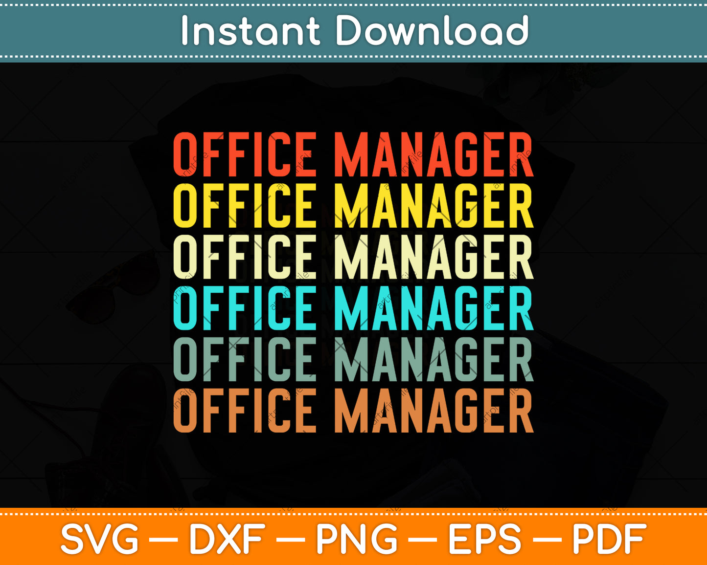 Vintage Retro Office Manager Svg Png Dxf Digital Cutting File