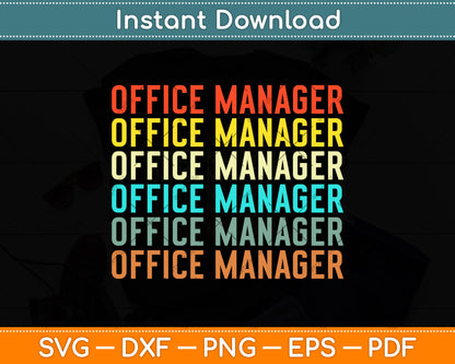 Vintage Retro Office Manager Svg Png Dxf Digital Cutting File