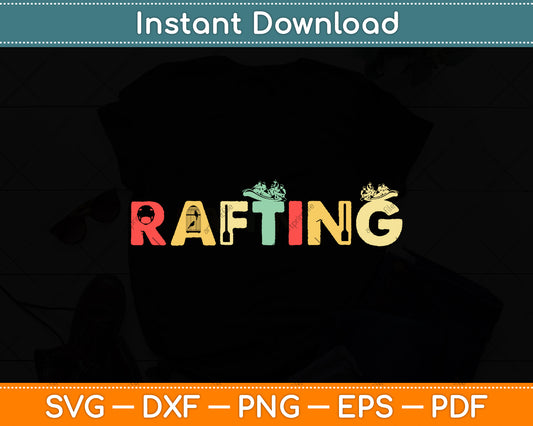 Vintage Retro Rafting Outdoor Svg Png Dxf Digital Cutting File