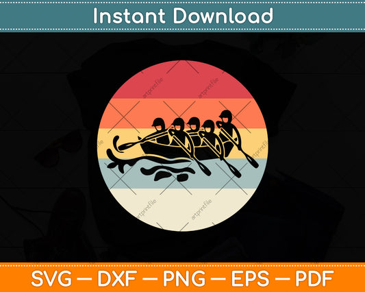 Vintage Retro Rafting Svg Png Dxf Digital Cutting File