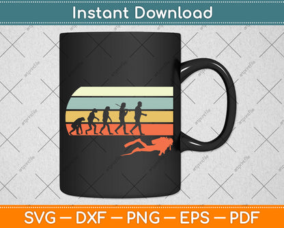 Vintage Retro Scuba Diver Svg Png Dxf Digital Cutting File