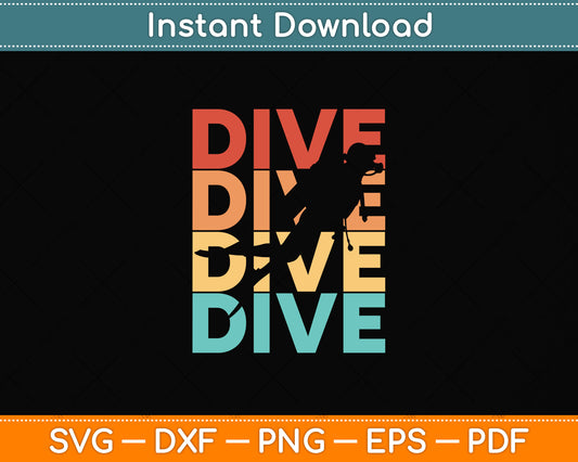 Vintage Retro Scuba Divers Svg Png Dxf Digital Cutting File