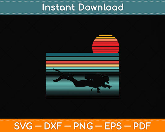 Vintage Retro Scuba Diving Birthday Svg Png Dxf Digital Cutting File