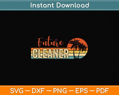 Vintage Retro Style Future Cleaner Svg Png Dxf Digital Cutting File