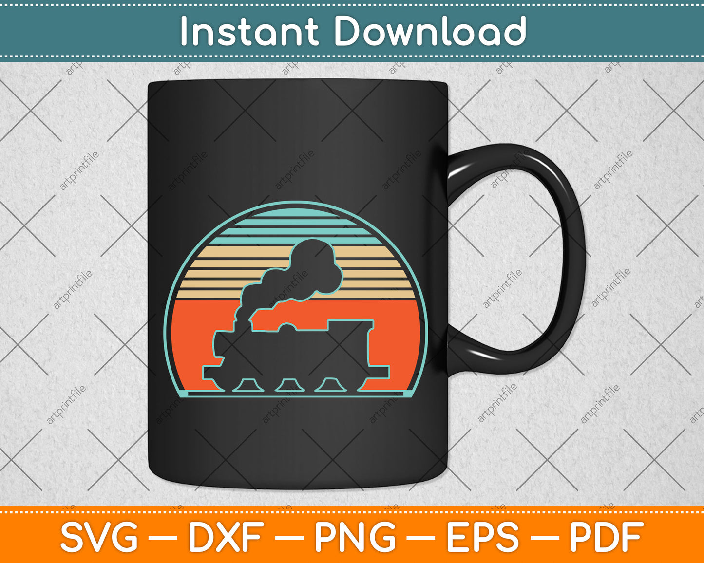 Vintage Retro Train Driver Svg Png Dxf Digital Cutting File