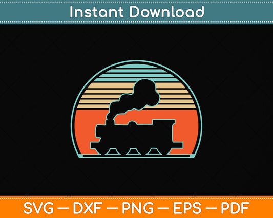 Vintage Retro Train Driver Svg Png Dxf Digital Cutting File