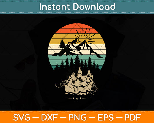 Vintage Whitewater Rafting Svg Png Dxf Digital Cutting File
