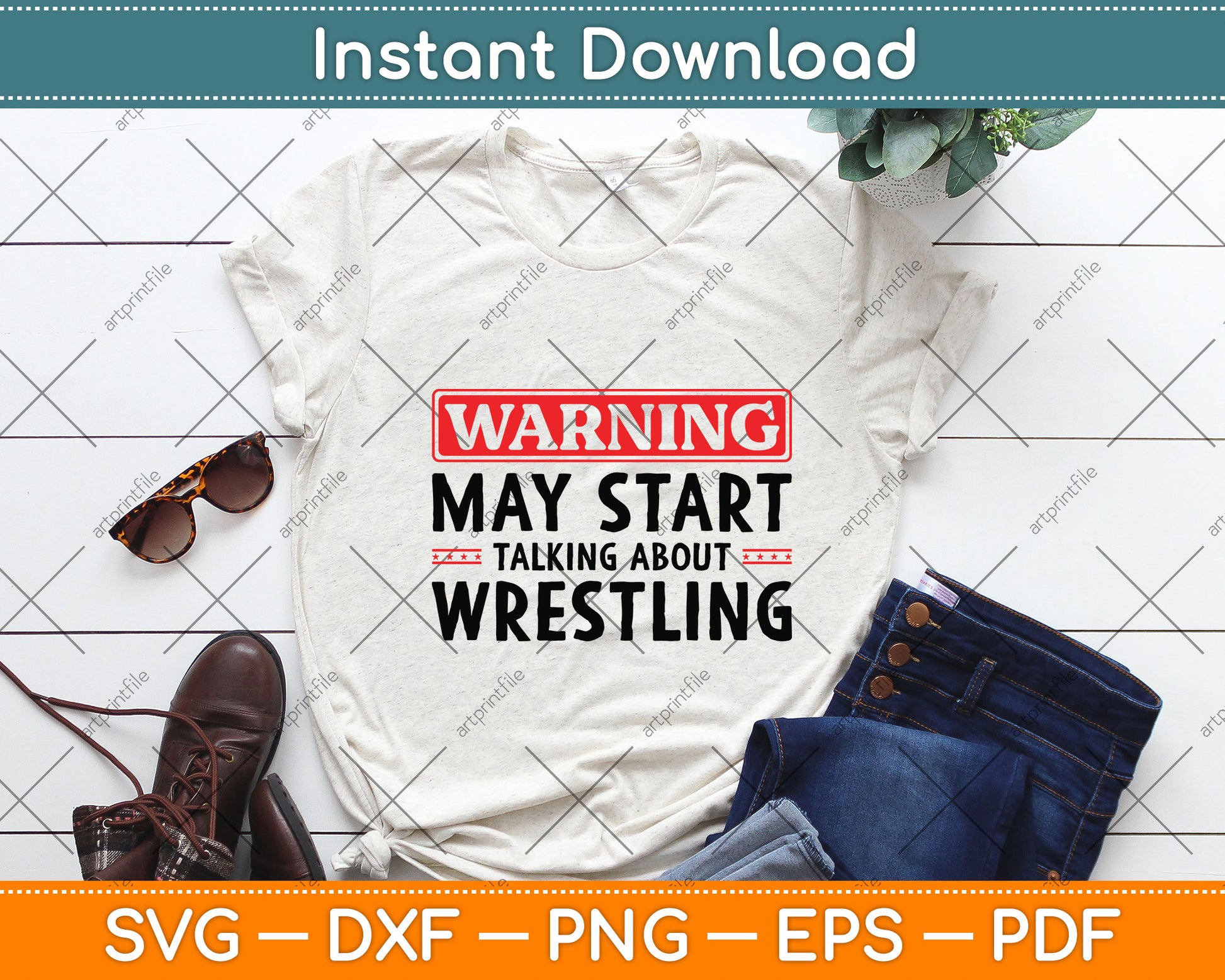 Warning May Start Talking About Wrestling Svg Png Dxf Digital Cutting File