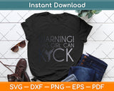 Warning This Girl Can Kick Cute Kickboxing Svg Png Dxf Digital Cutting File