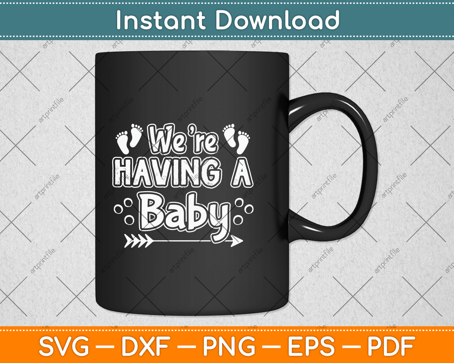 We're Having a Baby Pregnancy Announcement Svg Png Dxf Digital Cutting File