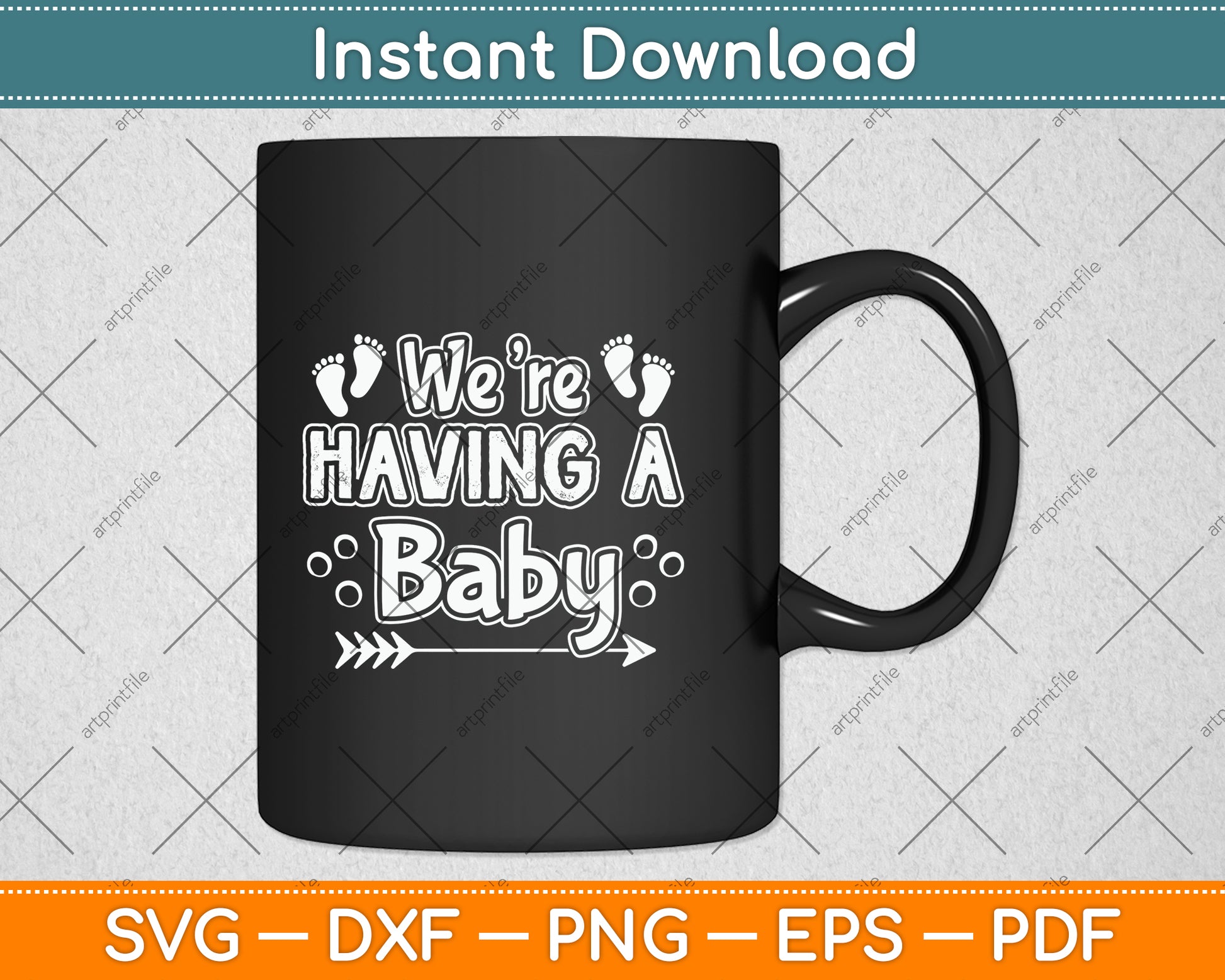 We're Having a Baby Pregnancy Announcement Svg Png Dxf Digital Cutting File