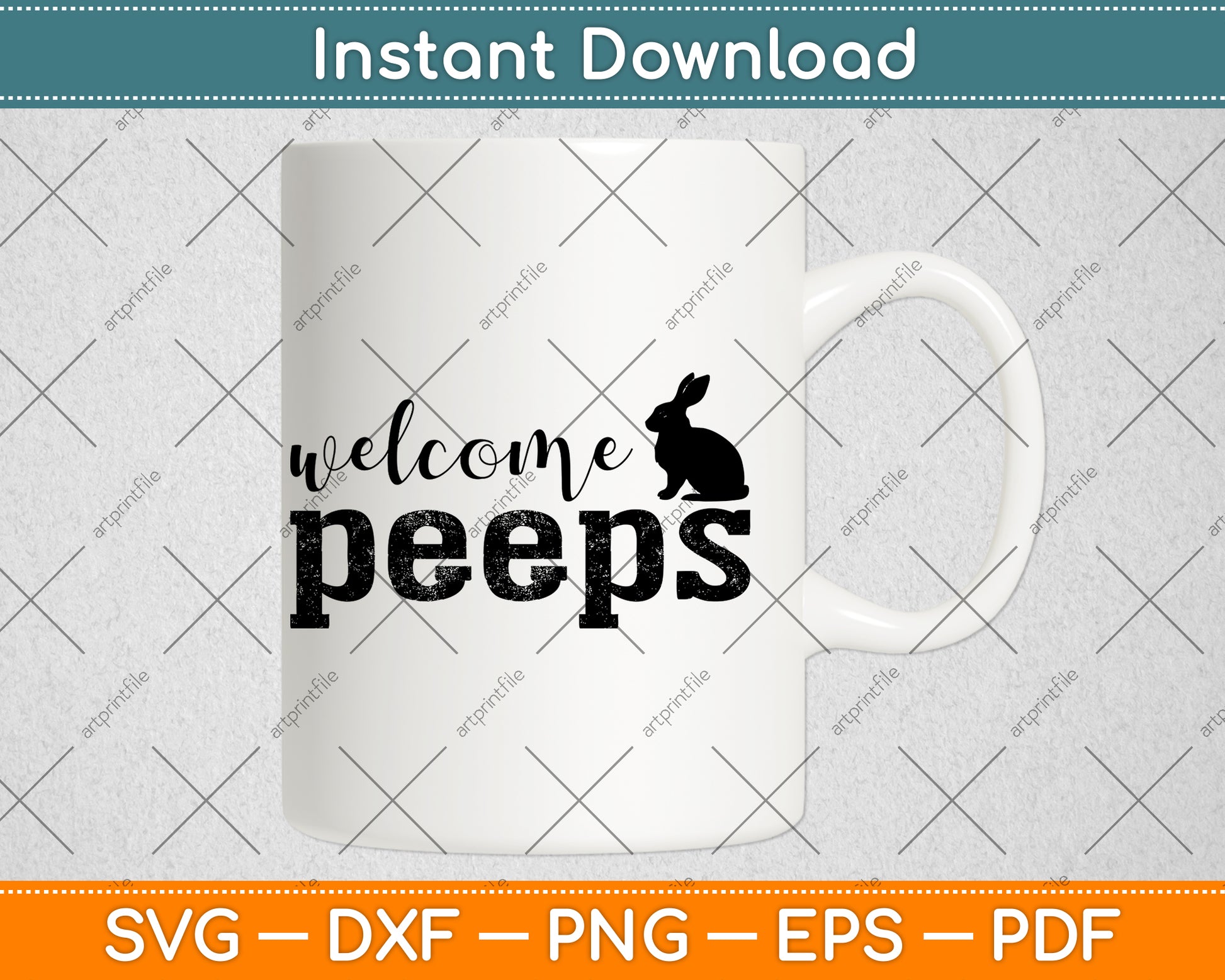 Welcome Peeps Easter Sunday Svg Png Dxf Digital Cutting File