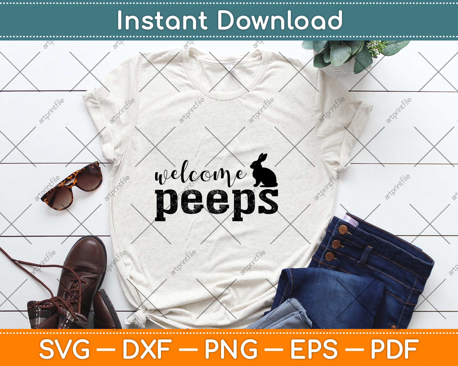 Welcome Peeps Easter Sunday Svg Png Dxf Digital Cutting File