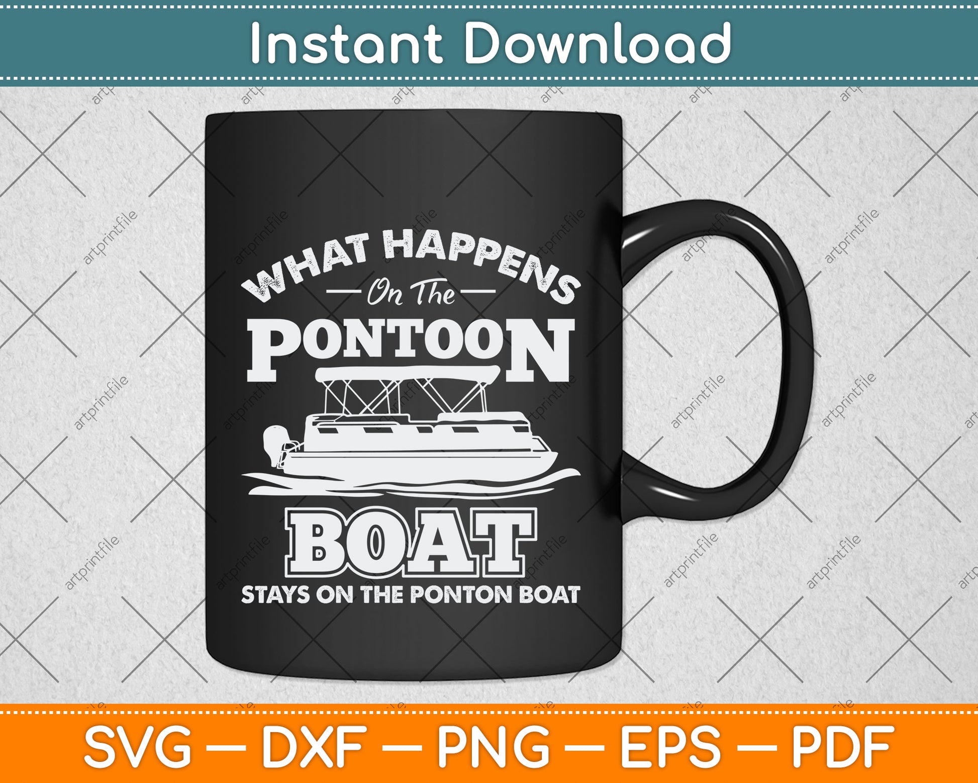 What Happens on the Pontoon Boat - Captain Svg Png Dxf Digital Cutting File