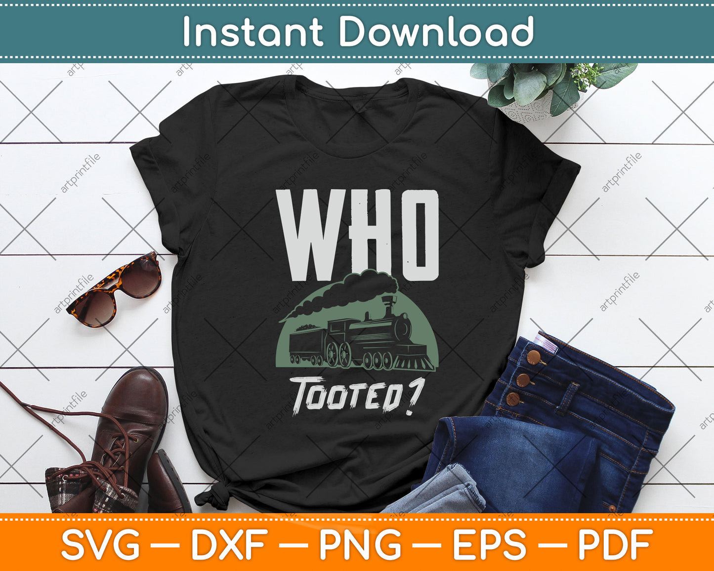 Who Tooted Funny Train Svg Free Digital Cutting File