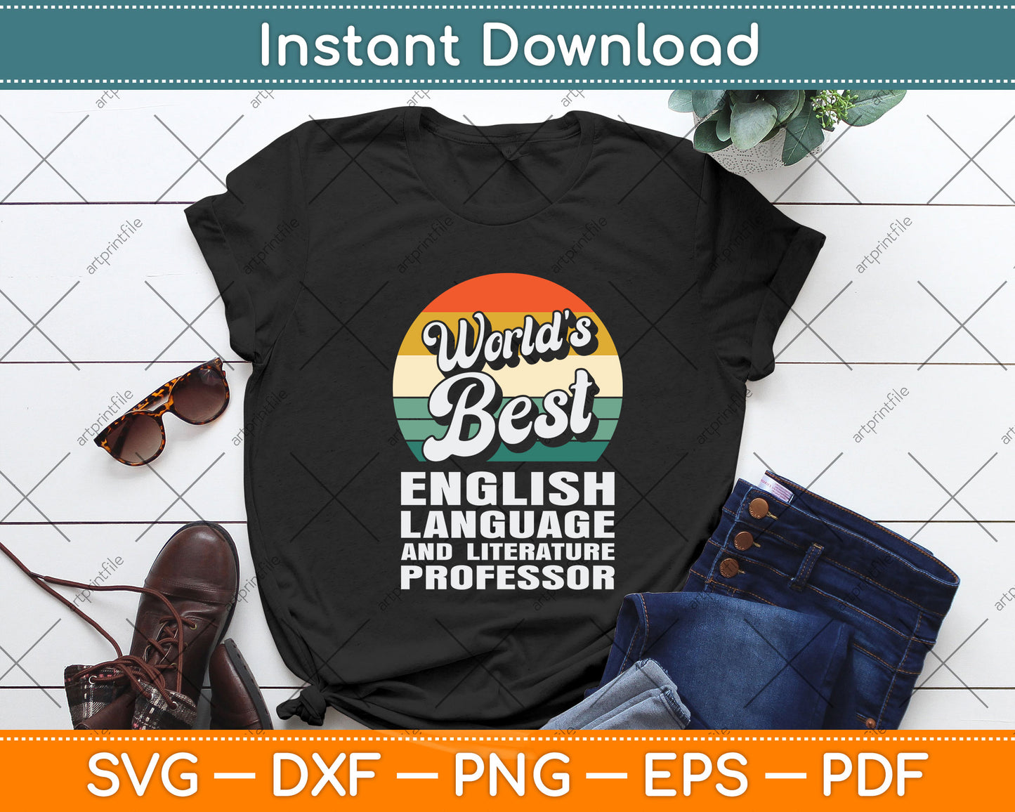 World's Best English Language and Literature Professor Svg Png Dxf Digital Cutting File