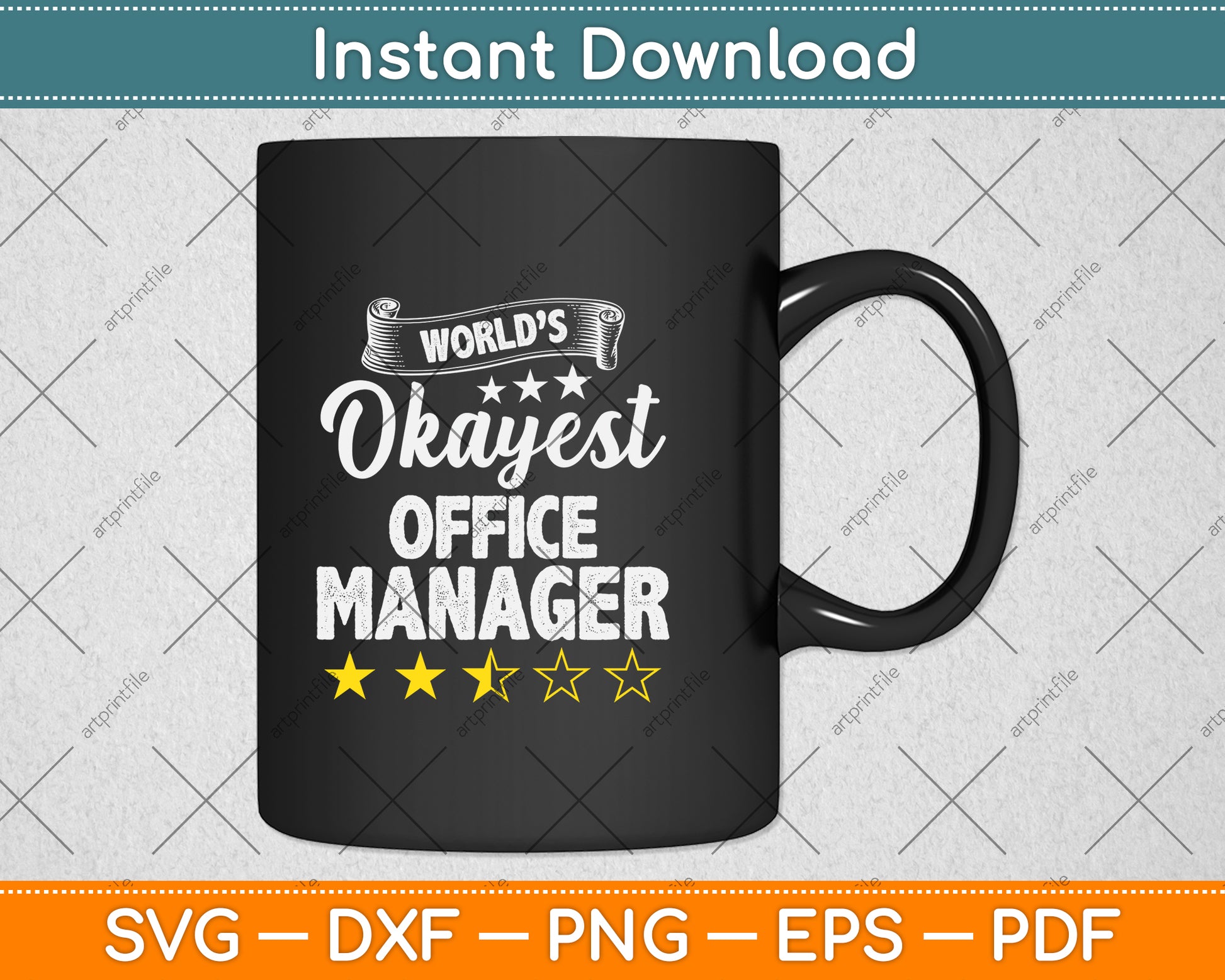 World’s Okayest Office Manager Svg Png Dxf Digital Cutting File